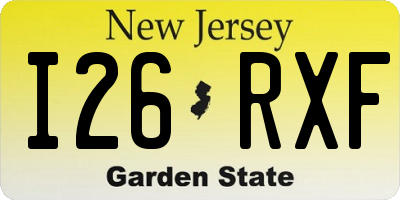 NJ license plate I26RXF