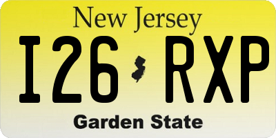 NJ license plate I26RXP