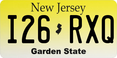NJ license plate I26RXQ