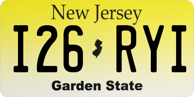 NJ license plate I26RYI