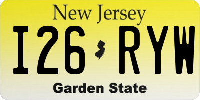 NJ license plate I26RYW