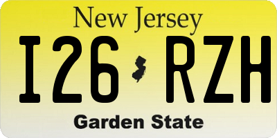NJ license plate I26RZH