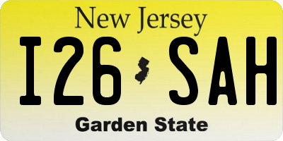 NJ license plate I26SAH