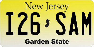 NJ license plate I26SAM
