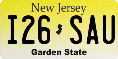 NJ license plate I26SAU