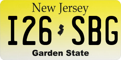 NJ license plate I26SBG