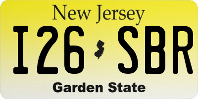 NJ license plate I26SBR
