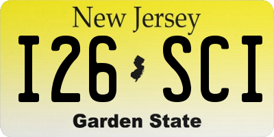 NJ license plate I26SCI