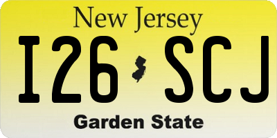 NJ license plate I26SCJ