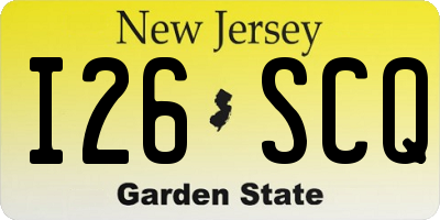NJ license plate I26SCQ
