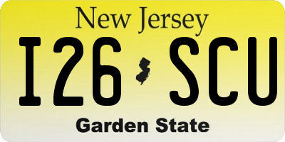 NJ license plate I26SCU