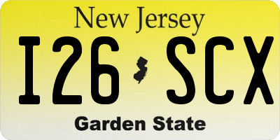 NJ license plate I26SCX