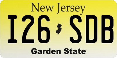 NJ license plate I26SDB