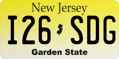 NJ license plate I26SDG