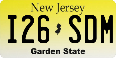 NJ license plate I26SDM