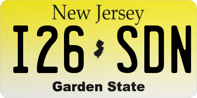 NJ license plate I26SDN
