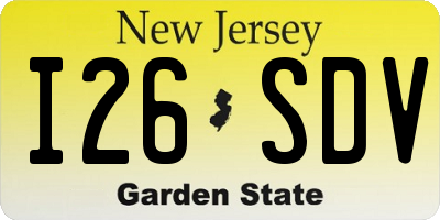 NJ license plate I26SDV