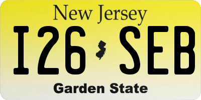 NJ license plate I26SEB