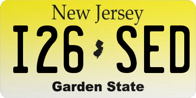 NJ license plate I26SED