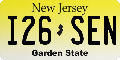 NJ license plate I26SEN