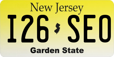 NJ license plate I26SEO