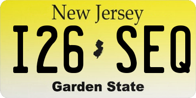 NJ license plate I26SEQ