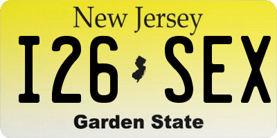 NJ license plate I26SEX