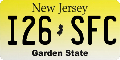 NJ license plate I26SFC