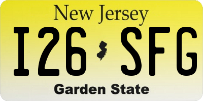 NJ license plate I26SFG
