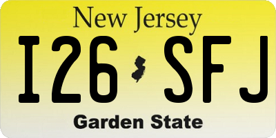 NJ license plate I26SFJ