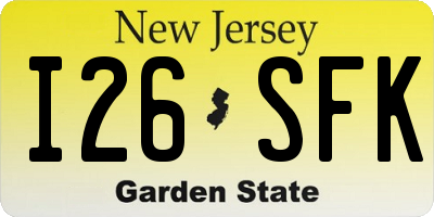 NJ license plate I26SFK