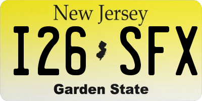NJ license plate I26SFX