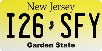 NJ license plate I26SFY