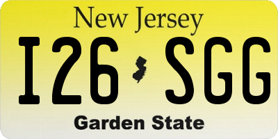 NJ license plate I26SGG