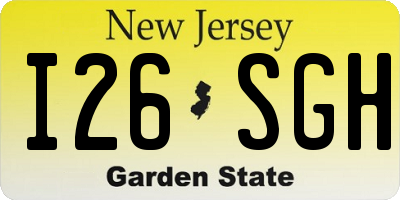 NJ license plate I26SGH
