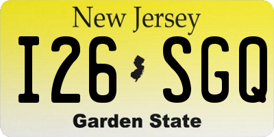 NJ license plate I26SGQ
