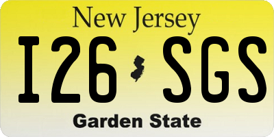 NJ license plate I26SGS
