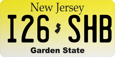 NJ license plate I26SHB