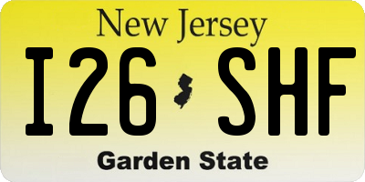 NJ license plate I26SHF
