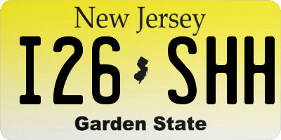 NJ license plate I26SHH