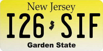 NJ license plate I26SIF