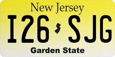 NJ license plate I26SJG