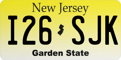 NJ license plate I26SJK