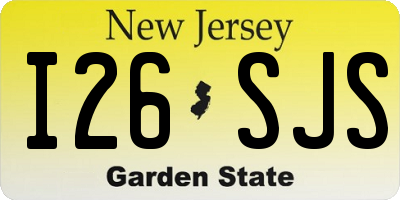 NJ license plate I26SJS
