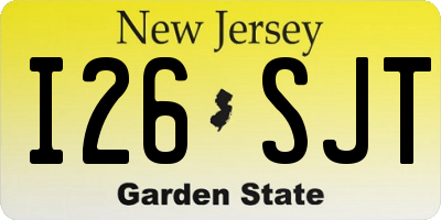 NJ license plate I26SJT