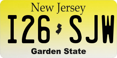 NJ license plate I26SJW