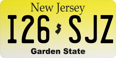 NJ license plate I26SJZ