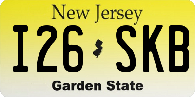NJ license plate I26SKB