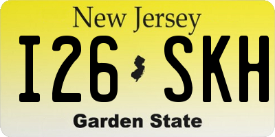 NJ license plate I26SKH