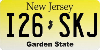 NJ license plate I26SKJ